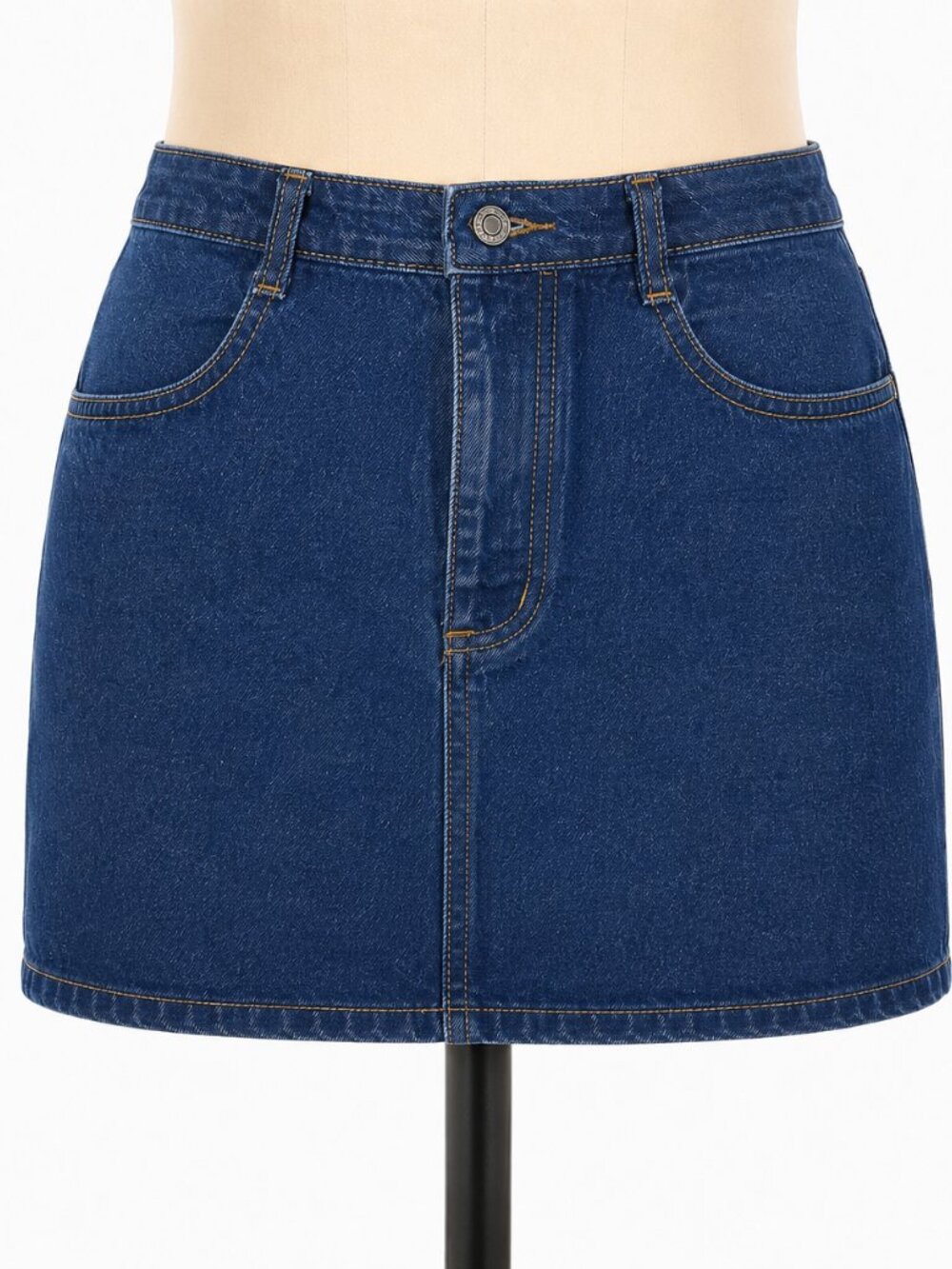 John Galt Brandy Melville Dark Wash Button Fly Denim Mini Skirt Size 8